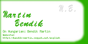 martin bendik business card